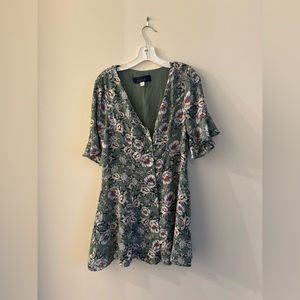 Green flowered dress